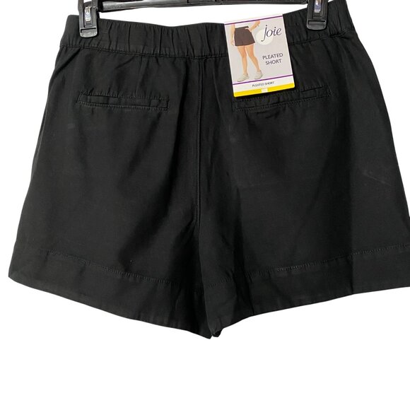 Joie $158 Womens‎ Black Pleated Linen Blend Shorts Elastic Waist SM NWT - Picture 6 of 11